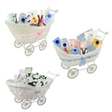 Boy & Girl Baby Shower Gift Pram Basket Wicker Hamper Newborn Christmas Gifts 