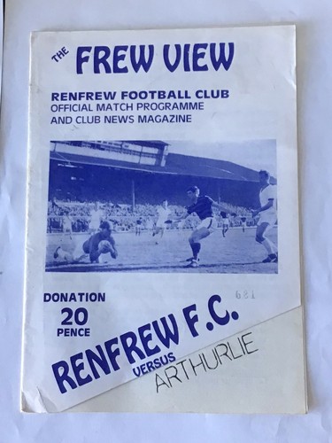 Football programme renfrew v - renfrew,