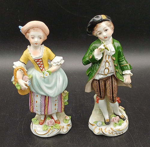 Sitzendorf porcelain pair - sitzendorf,