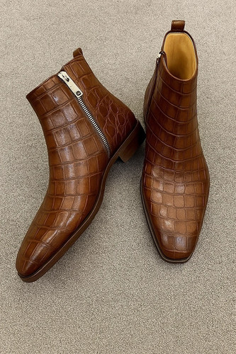 Handmade men brown crocodile - handmade,