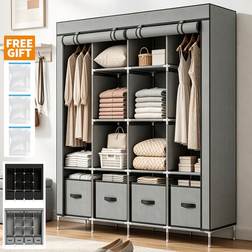 Large canvas wardrobe with - large,