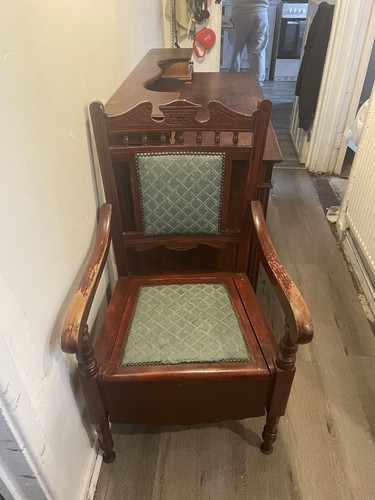 Antique commode seat with - antique,