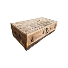 Vintage travel trunk could be decorative storage for home (needs restoration)