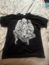 Tattooed Marylin Monroe pin-up angel graphic t-shirt black XL