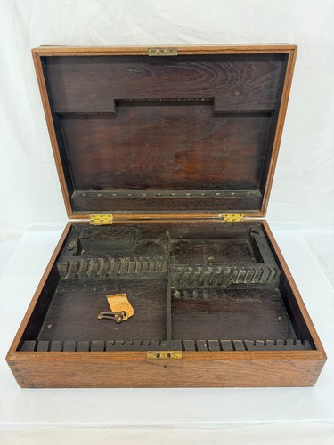 Antique oak cutlery canteen - oak,
