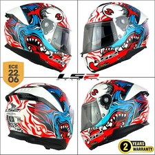 LS2 STREAM-II FF808 SUN VISOR FULL FACE ECE22.06 MOTORCYCLE HELMET INFERNO WHITE