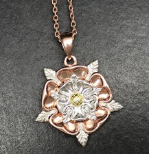 Tudor rose flower pendant