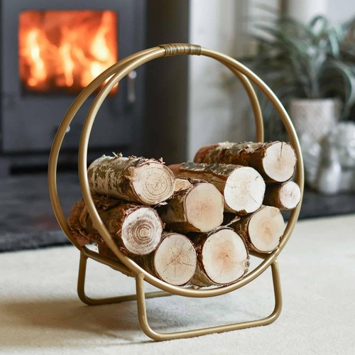 Gold circular log rack - circular,