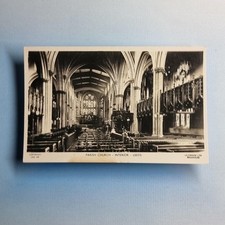 Leeds Postcard C1950 Real Photo Yorkshire Local Parish Church Interior