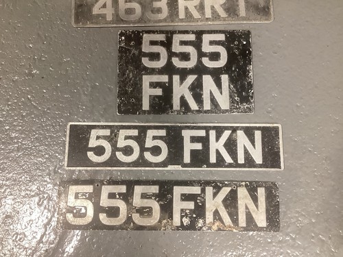 Old aluminium pressed number - old,