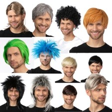 Mens Wig Hair Short Natural Cosplay Halloween Fancy Dress Party Male Hair 70s
