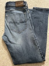 Mens Diesel TEPPHAR Jeans Distressed Stretch Slim Straight Blue Jeans W33 L32