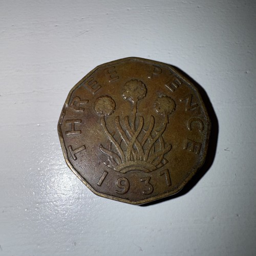 1937 three pence coin - 1937,