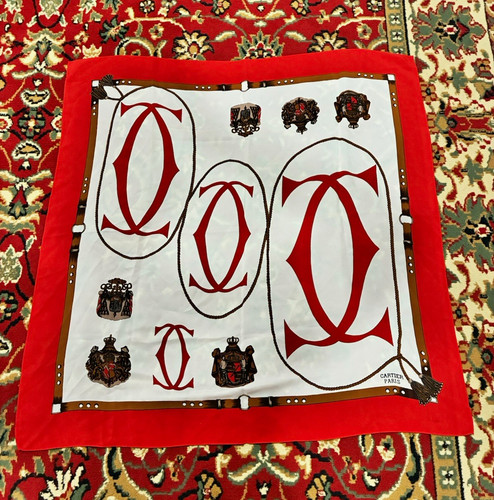 Cartier paris silk satin logo - silk,