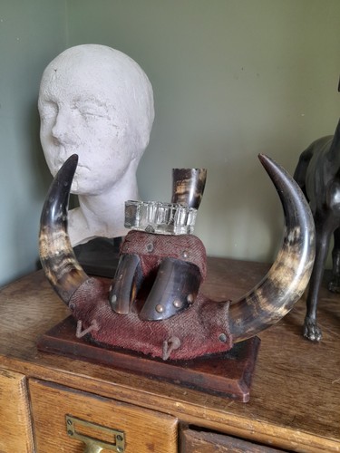 Unusual rare antique cow - cow, horn