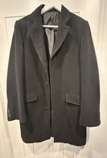 Men's Black Wool Overcoat Size