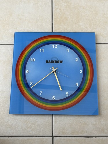 Rainbow wall clock colourful - rainbow,