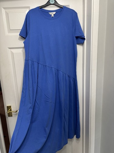 Blue cotton jersey ruffle - cotton,