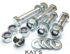 M16 PART THREADED BOLTS + NYLOC NUTS + WASHERS HIGH TENSILE 8.8 ZINC PLATED HEX
