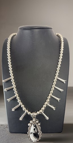 Sterling silver white buffalo - silver,