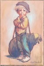 Barry Leighton-Jones - The Urchin - Golfer - Original Oil on Canvas - 30" x 20"