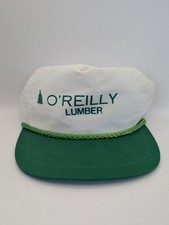 Vintage O'Reilly Lumber Snapback Trucker Cap White & Green OSFM 