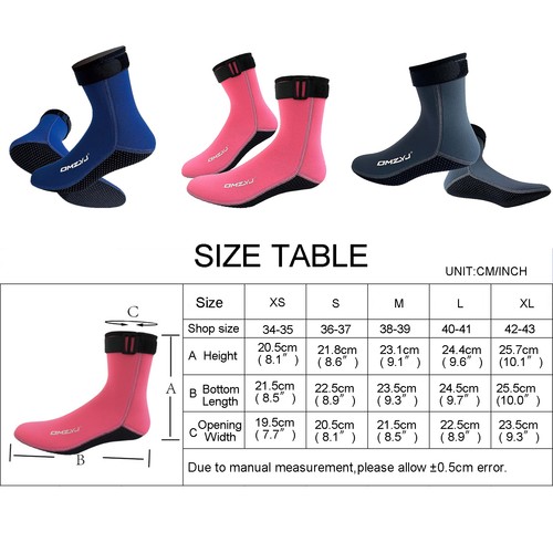 3mm blue neoprene diving - neoprene, socks