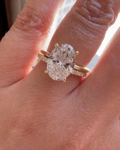 Wedding diamond ring set oval - wedding,