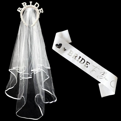 Pearl bride headband veil and - headband,
