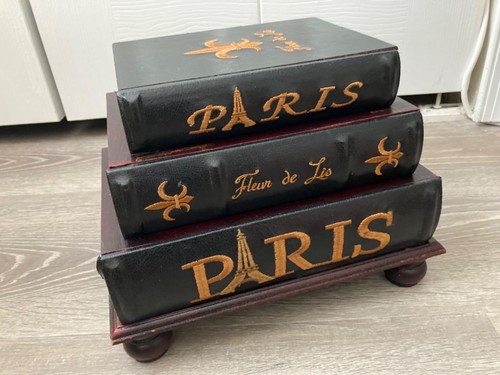 Paris faux book storage box - storage,
