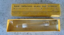 VINTAGE MEDICAL BOXED MAW OF LONDON GLASS EAR SYRINGE MEDICAL INSTRUMENTS