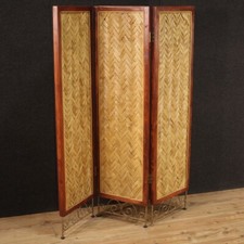 Screen 80s wood vintage furniture divider 3 doors 80s 20th century modern art