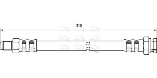 Apec front brake hose - front, for