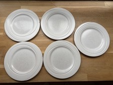 Set Of 5 Rocha John Rocha 'ARC' White Porcelain 28cm Dinner Plates 