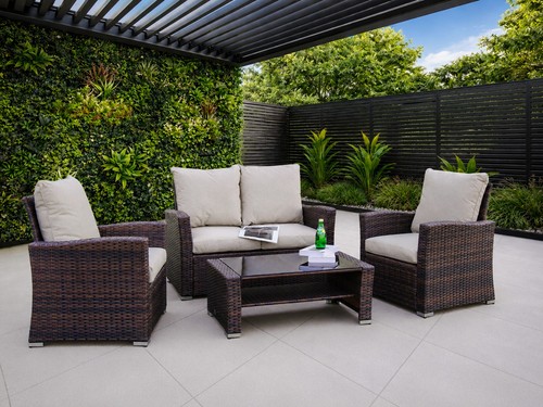 Rattan garden furniture set - rattan, 4