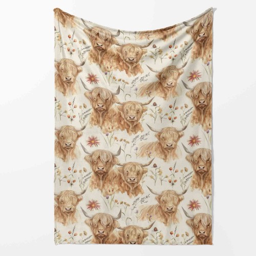 Highland cow blanket rustic - cow,