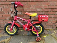 Childs Kids Red Apollo Firechief Bike With Stabilisers, Good Condition Used