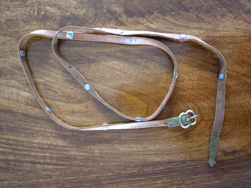 Belt brown leather brass - leather,