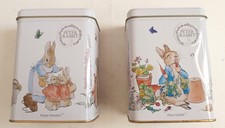2 x Beatrix Potter Peter Rabbit Tea bag tins - Empty