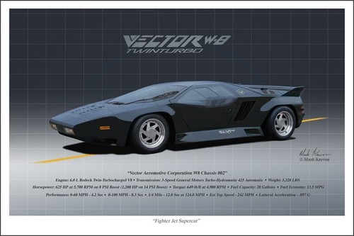 Vector automotive art - w8, print