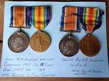 2x WW1 Pairs Of Medals Dudding