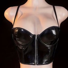 Womens Ladies Black Shiny