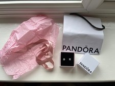 New  Authentic PANDORA 925 Silver Sparkling Snowflake Stud Earrings 