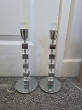 Pair Stacked Cube Lamp Bases