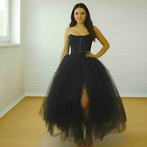 Ladies long tulle maxi - long, skirt