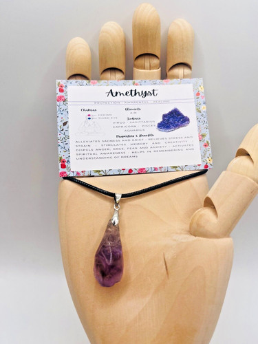 Amethyst crystal pendant - pendant, reiki