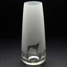 Greyhound Dog Glass Bud Vase -