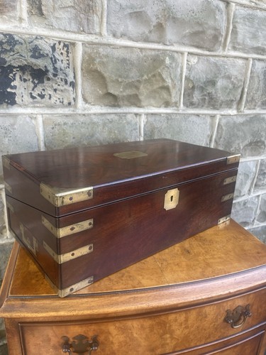 Antique brass bound mahogany - antique,