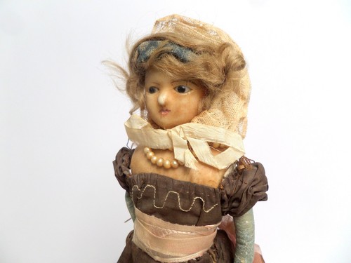 Antique dipped wax doll - antique,