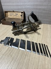 Stanley 46 Plane With Rare Depth Stop And 11 Cutters Guide Fence Vintage